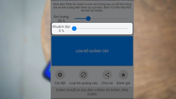 Kéo thanh trượt sang phải để tăng âm lượng