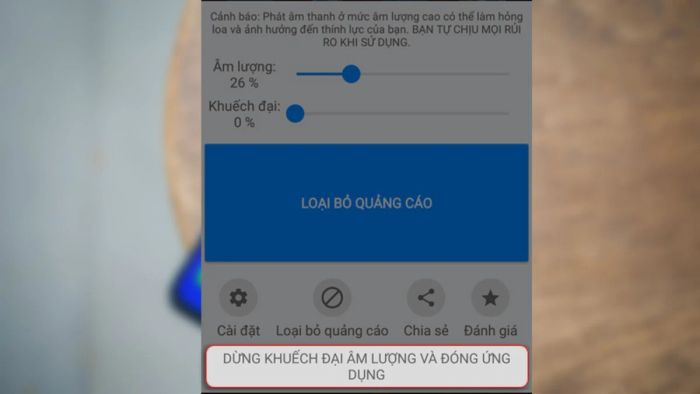 Tắt chế độ tăng âm thanh