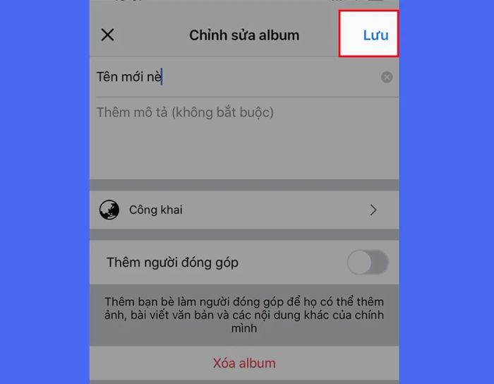 Nhấn Xong để tiếp tục