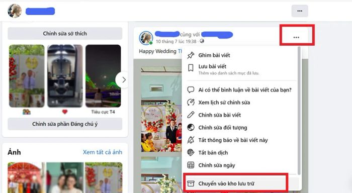 Cách ẩn ảnh trên Facebook từ máy tính