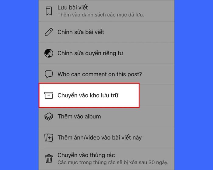 Cách ẩn tất cả ảnh trên Facebook trên điện thoại.