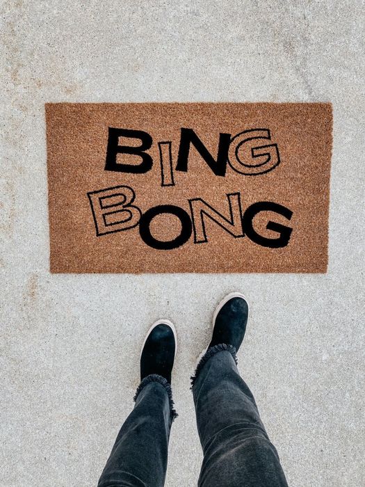 A doormat with the words 