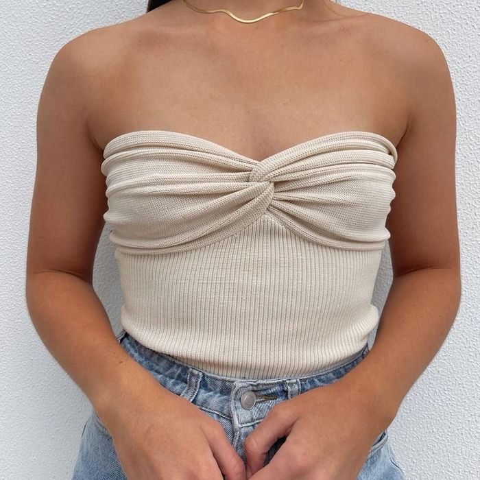 The top in beige.