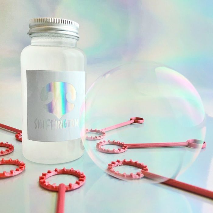 The bottle of bubbles surrounded by sticks