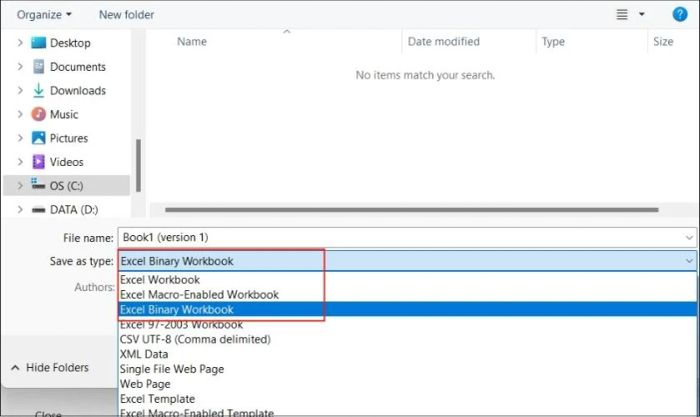 cách lưu dưới dạng .xlsx nếu Excel bị chậm