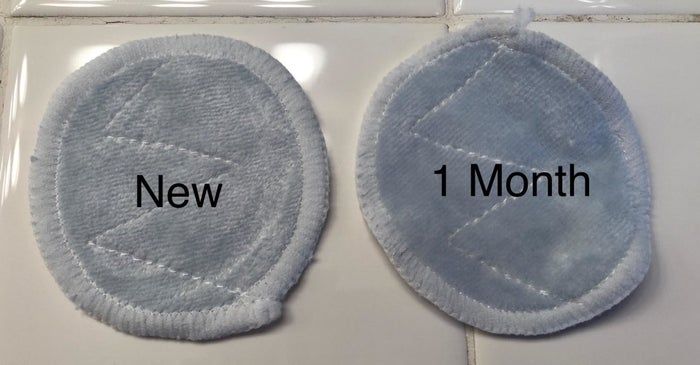 A reviewer’s photo showing one of the pads labeled