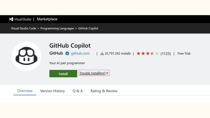 Hướng dẫn cài đặt Github Copilot bước 1 (Hình minh họa)