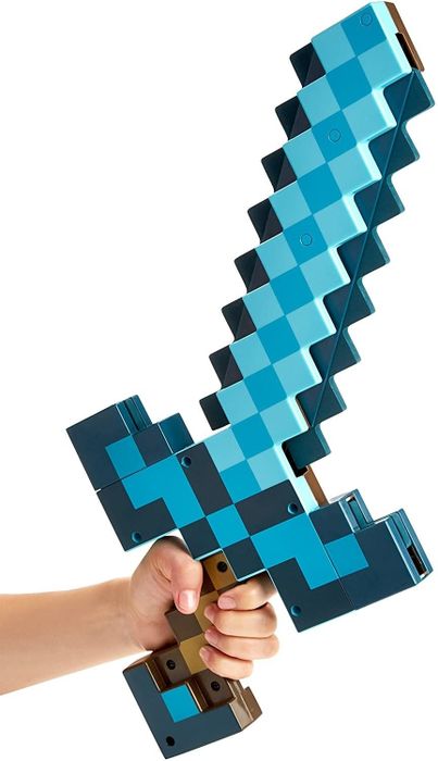the axe morphed into a pixelated sword