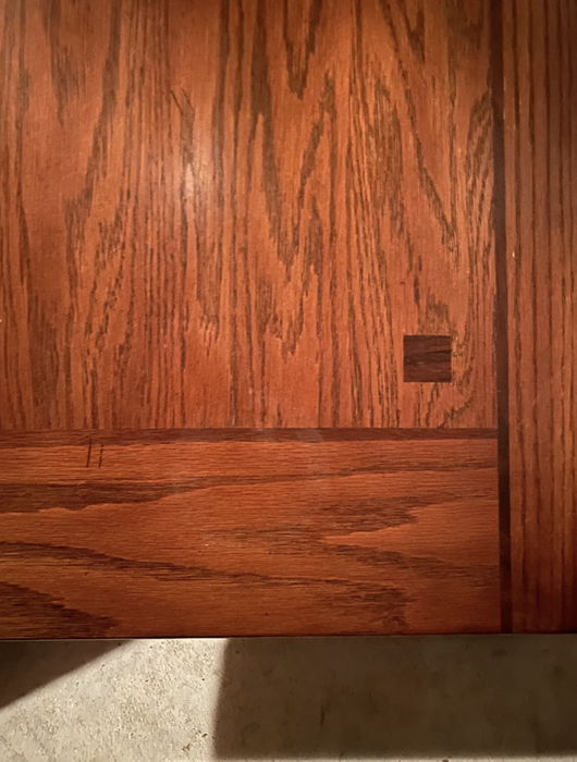 the same wooden table now free from the watermark ring stain