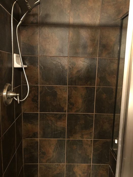 The tile looks refreshed, sparkling clean and bright