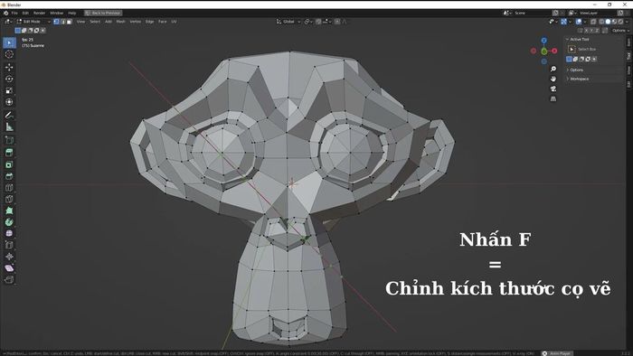 Phím tắt trong Blender cho chế độ điêu khắc và UVs