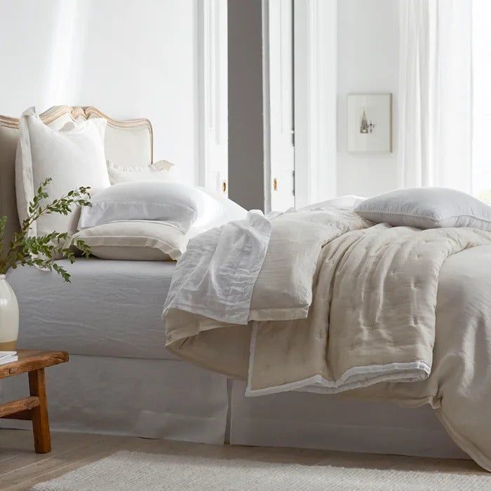 A set of white linen sheets