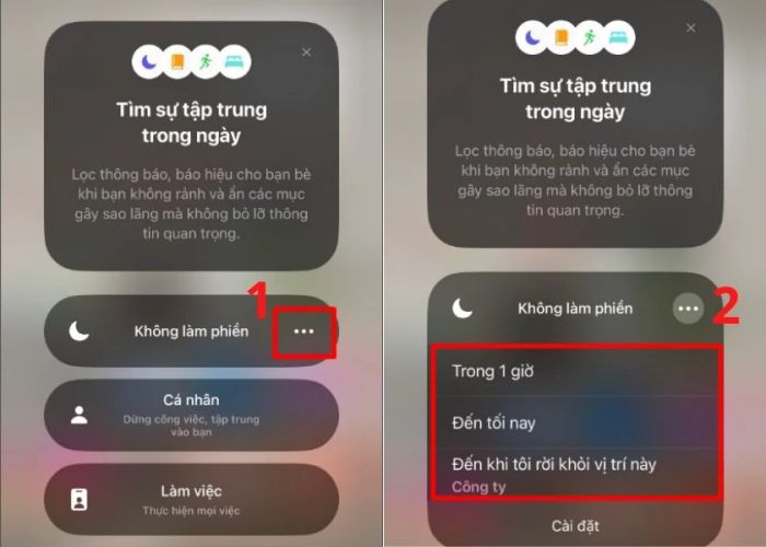 sử dụng chế độ không làm phiền