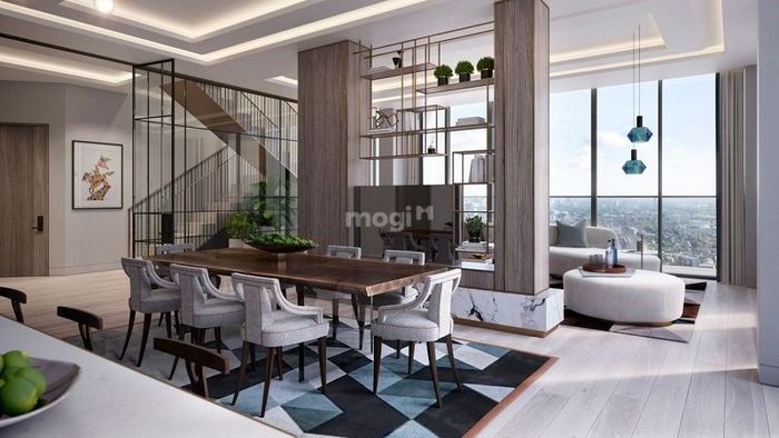 Căn hộ Duplex được bài trí nội thất thanh lịch, thể hiện sự tinh tế và đẳng cấp trong từng chi tiết.