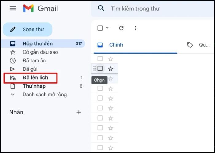 Hướng dẫn thay đổi giờ gửi Gmail - bước 1
