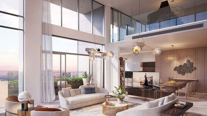 Căn hộ Duplex được thiết kế theo phong cách tối giản, mang đến sự tinh tế và thanh lịch trong từng chi tiết.