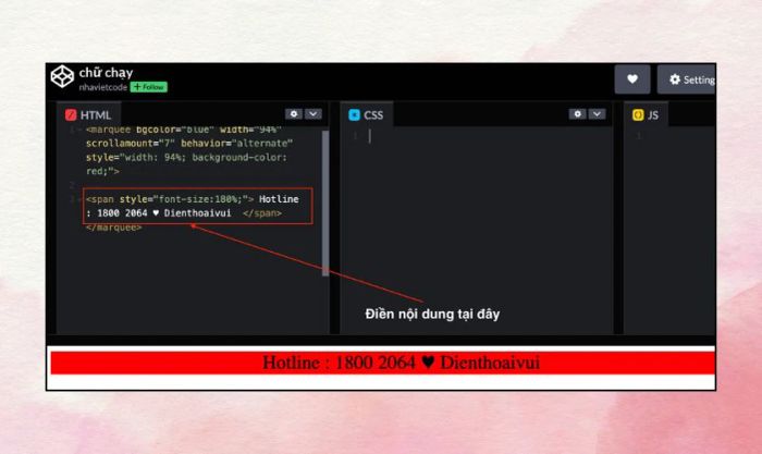 Codepen.io giúp bạn tạo chữ chạy trực tuyến đơn giản và nhanh chóng