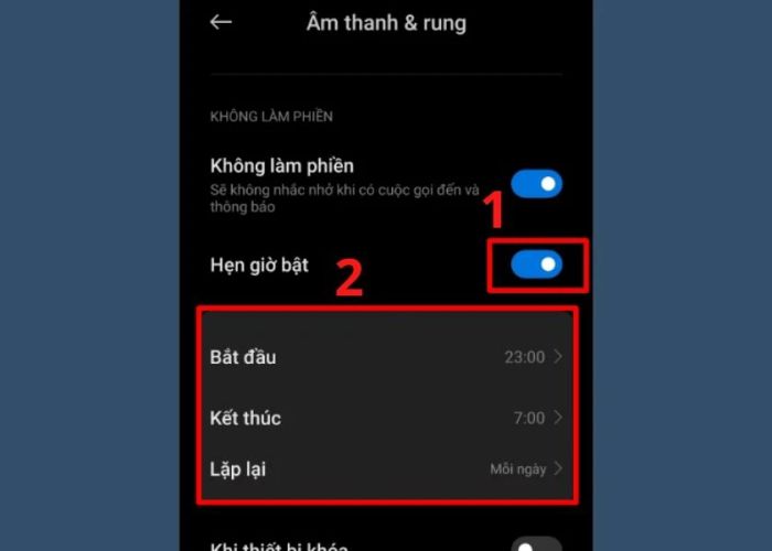 Chọn thời gian cụ thể để đặt hẹn giờ.