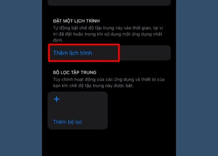 tùy chỉnh lịch trình bật tắt