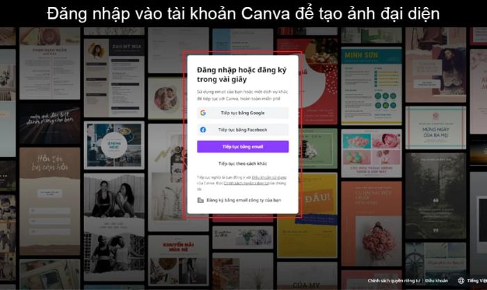 Tạo avatar làm ảnh đại diện Facebook qua Canva