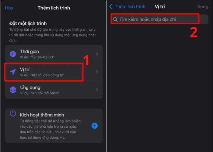 Tùy chỉnh các thiết lập cho chế độ.