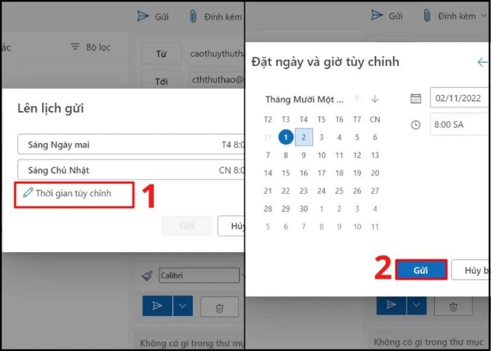 hẹn giờ gửi mail trên Outlook - bước 3