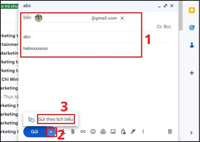 Hướng dẫn cách hẹn giờ gửi mail trên Gmail - bước 2