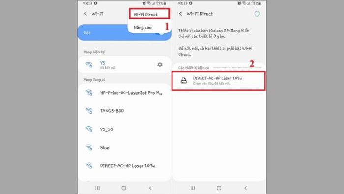 Cách chiếu màn hình điện thoại lên Tivi qua Wifi Direct