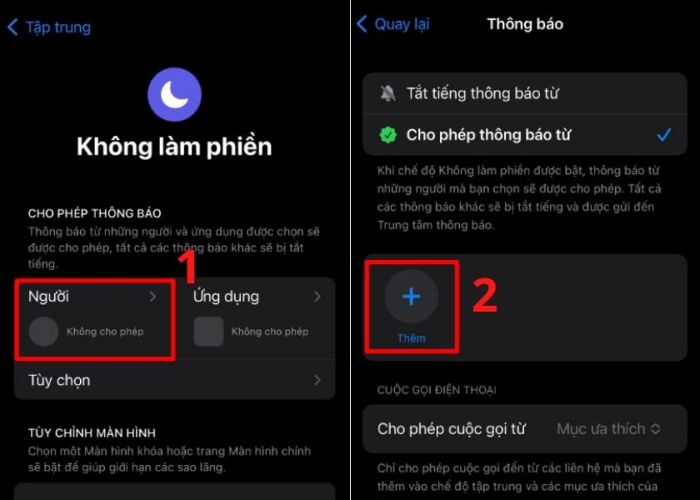 cài đặt nhận thông báo cuộc gọi
