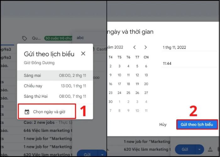 Bước 3 trong việc hẹn giờ gửi thư qua Gmail.