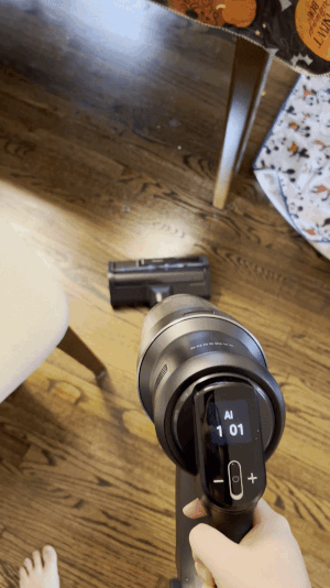 A gif showing the Samsung AI vacuum in action.