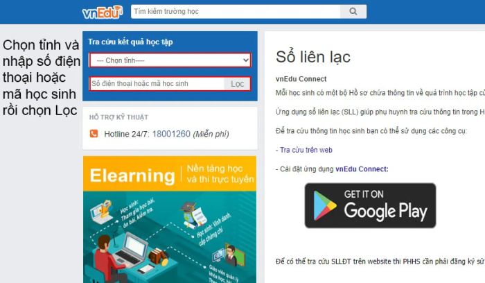 Hướng dẫn tra cứu điểm thi của học sinh trên lms.vnedu.vn