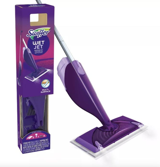 A Swiffer Wet Jet in its original packaging
