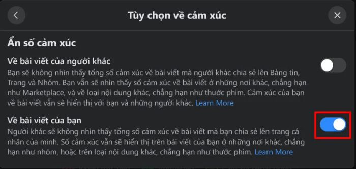 Hướng dẫn cách bật tính năng ẩn lượt thích trên Facebook khi sử dụng máy tính.