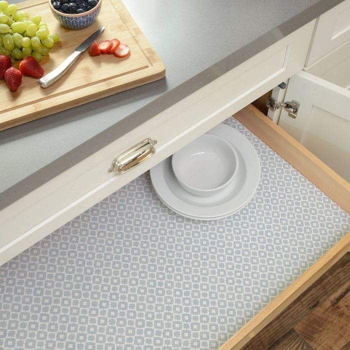 The stylish Con-tact paper neatly arranged inside a drawer