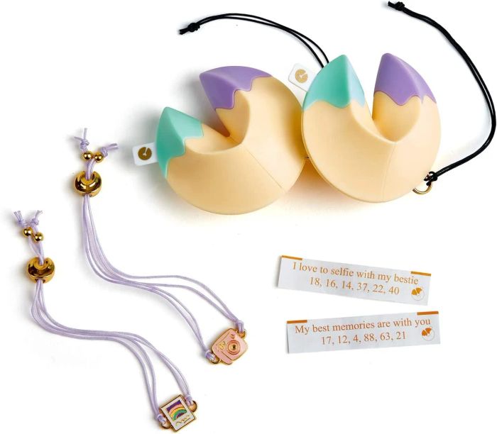 The pair of fortune cookie bracelets