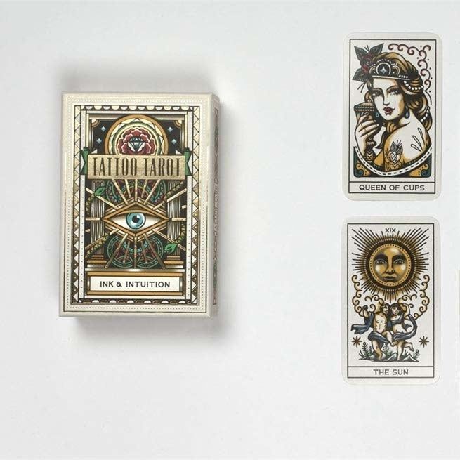 Deck featuring vintage tattoo artwork illustrations