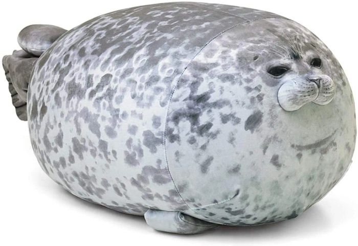 The blob seal pillow, ready to be loved and cuddled