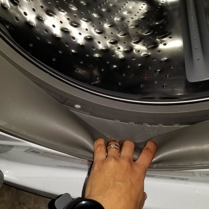 A freshly cleaned washing machine drum.
