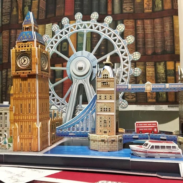 A reviewer's photo of the London skyline 3D puzzle.