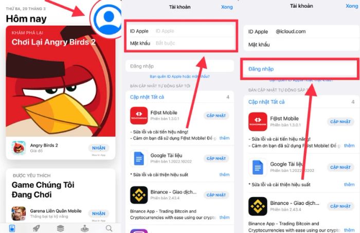 Hướng dẫn đăng nhập tài khoản iCloud vào App Store một cách đơn giản