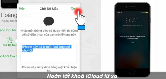 Nhấn Xong để kết thúc