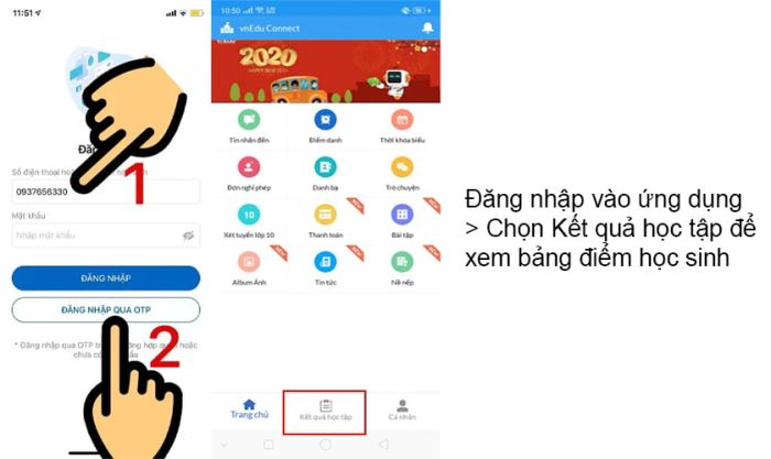 Cách tra cứu trên ứng dụng