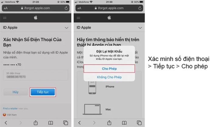 Khôi phục mật khẩu tài khoản Apple ID của bạn.