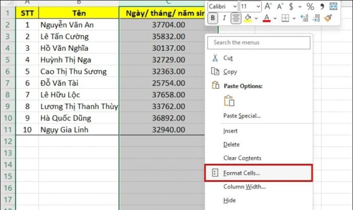 Cách định dạng ngày tháng năm trong Excel đơn giản nhất.