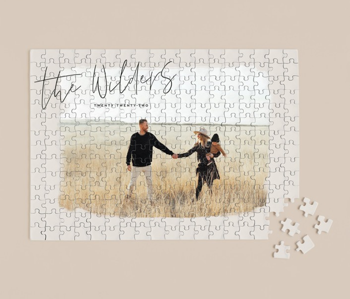 The puzzle showcasing a family photo.