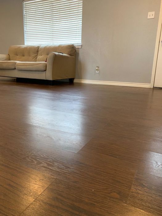 The same floor, now completely shiny and spotless.