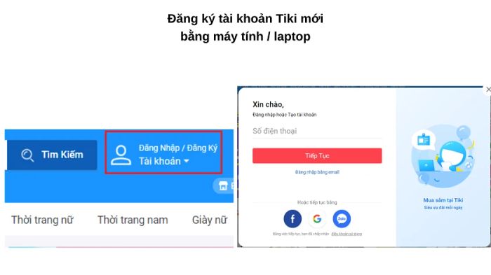 Cách tạo, mở và đăng nhập tài khoản Tiki nhanh chóng trên máy tính