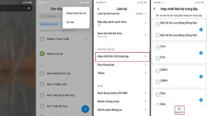 Cách xóa danh bạ trùng lặp trên Android