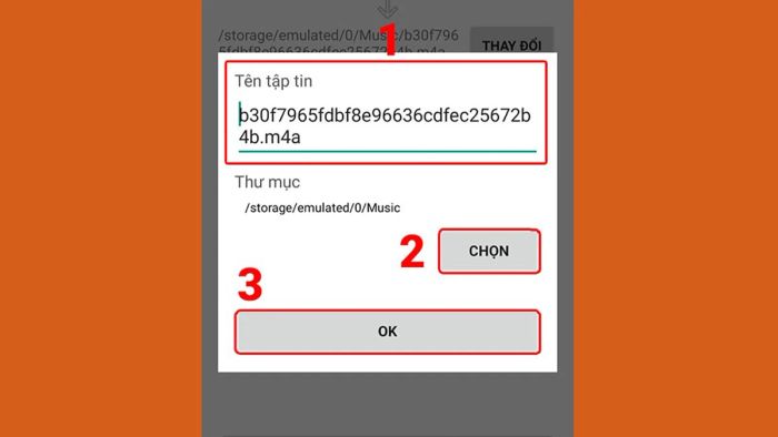 Thực hiện đổi tên file nhạc